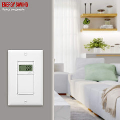 – HET01-C-W Programmable Digital Timer Switch for Lights, Fans, Motors, 7-Day18