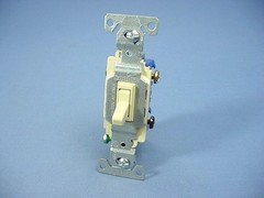 Cooper Wiring 1303-7V Ivory Toggle Wall Light Switch 3-Way 15A 120V Bulk