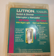 Lutron Toggle Style Dimmer Switch With Slide White TG-600PNLH-WH Single Pole NEW