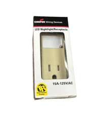 Cooper TR7735V-BOX LED Nightlight & Receptacle, Ivory 🔥 Fast Shipping 🔥