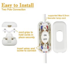 Zo.Yehaa 2PCS Inline Cord 60 x 26 x 16 mm / 2.36″ x 1.02″ x 0.63″, White
