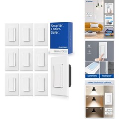 Elegrp Single Pole Smart Dimmer Light Switch Dpr10 2.4Ghz Wi-Fi Dimmer Switch