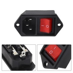 Robust IEC Connector Socket with Red Switch and Fuse Efficient Power Solution