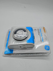 GE 24-Hour Mechanical Outlet Timer Dual Grounded Plug Indoor Light Control