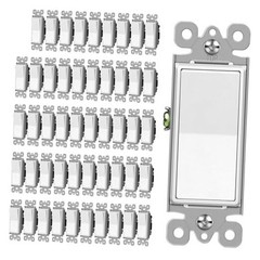CML Decorator Wall Light Switch, Single Pole or Three Way, 3 Way 50 Matte White