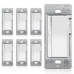 Bestten 6 Pack Super Slim Slide Dimmer Light Switch Single Pole Or 3 Way Dimmer