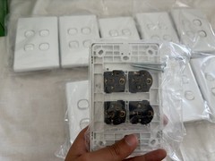Lot of 10 Jinhang 4 Gang Light Switch Horizontal White Wall Plate NEW