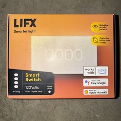 LIFX SMART SWITCH 120V – 60HZ- 1 POLE, RELAY- 4 GANG- WHITE GLOSS (31D)