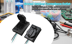 Lamp Post Outlet Black Weather Resistant Ground Outdoor Convenience Outlet