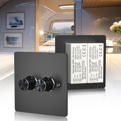 DC12V Dimmer Switch,RV LED Dimmer Switch,2 Gang 120W 5A PWM 12V-24V Dimmer,Ro…