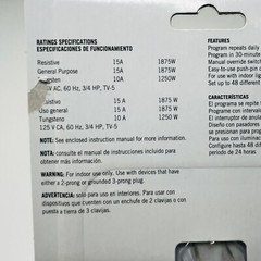 Project Source Indoor 24 Hour Manual Timer 0224879 Outlet Lighting Decoration