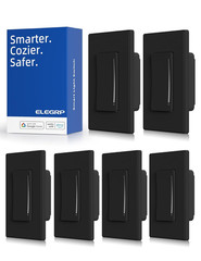 Smart Wi-Fi Dimmer Switch, 6 Pack, Alexa/Google Compatible, Matte Black